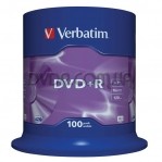 VERBATIM DVD+R 4,7Gb 16x Cake 100 pcs 43551