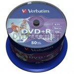 VERBATIM DVD+R 4,7Gb 16x Cake 50 pcs Printable 43651 - 314